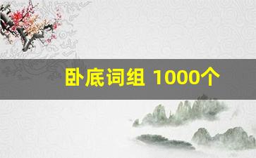 卧底词组 1000个不重复_50个常见的卧底词汇